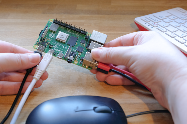 All cables connected to the Pi