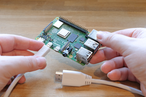 A micro HDMI to HDMI cable