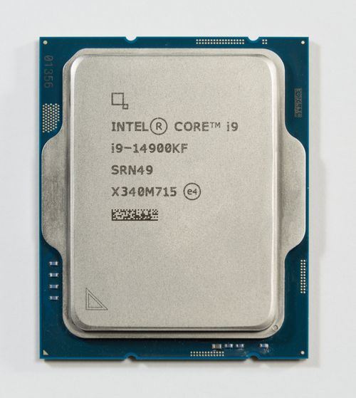 An Intel Core i9-14900KF processor photographed from above